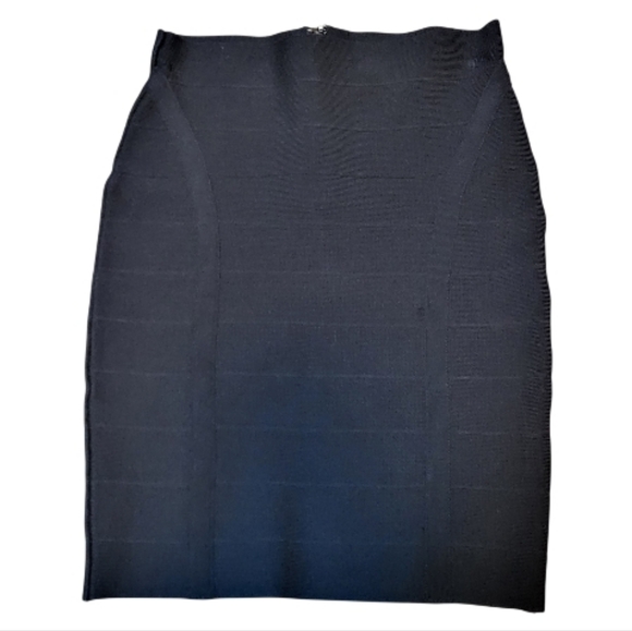 Guess Black Fitted Mirage Bandage Pencil Skirt w/ Ottoman Stitching - Size XS - Picture 4 of 8